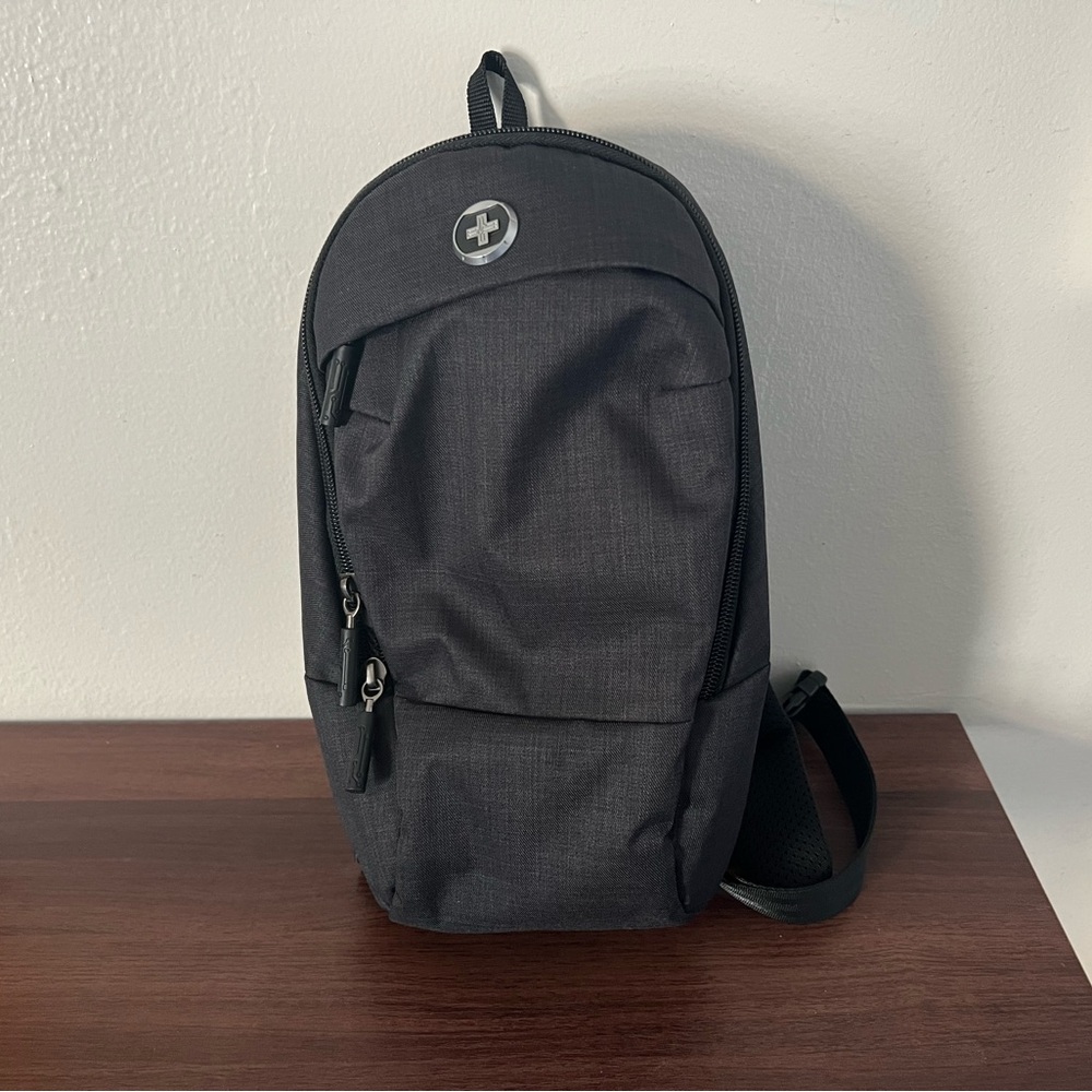 Black Cross-Logo Men's Backpack